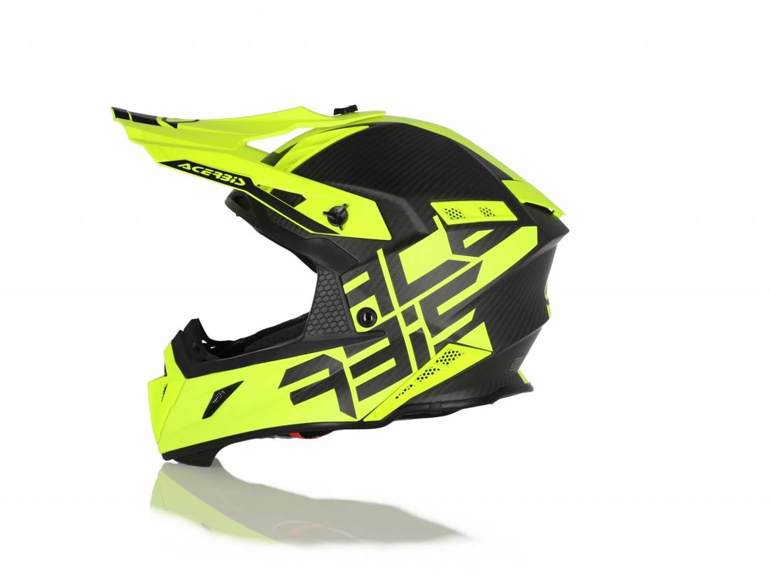 Casco motocross Acerbis Steel Carbon fluo yellow