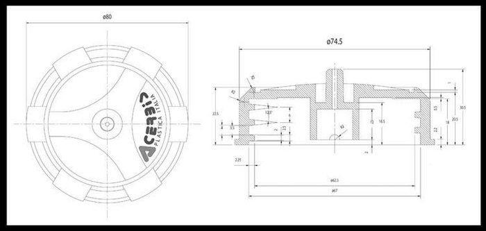 Acerbis Tank Deckel BIG CAP