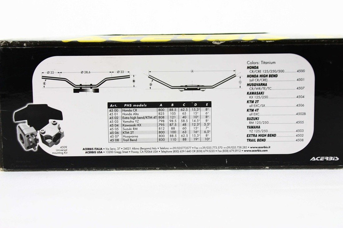 Aluminium Lenker Acerbis 28 mm + Adapter von 22mm Schlussverkauf !!! UVP 199eur