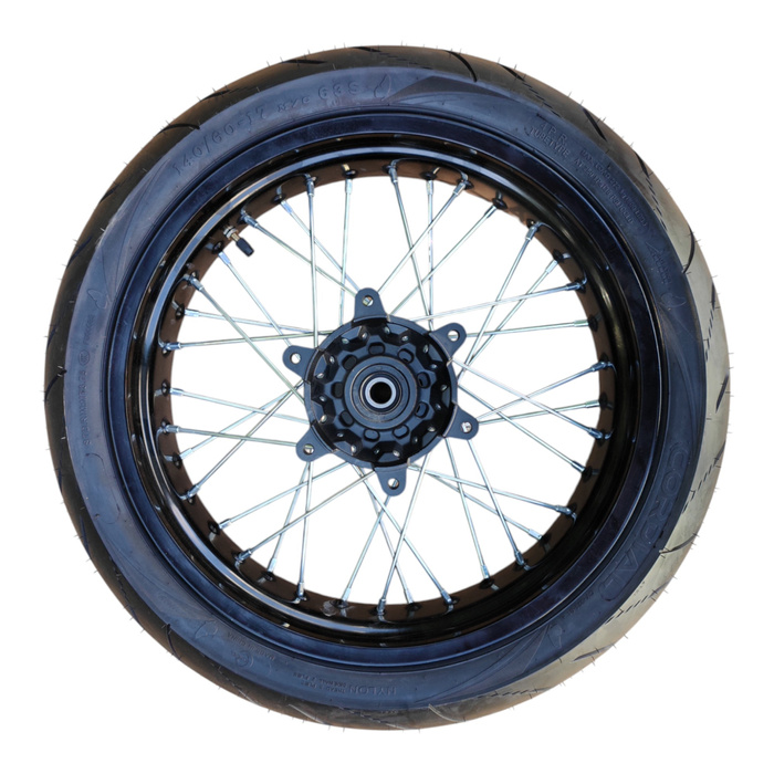 JML EN Supermoto wheel set 17" with road-approved tires