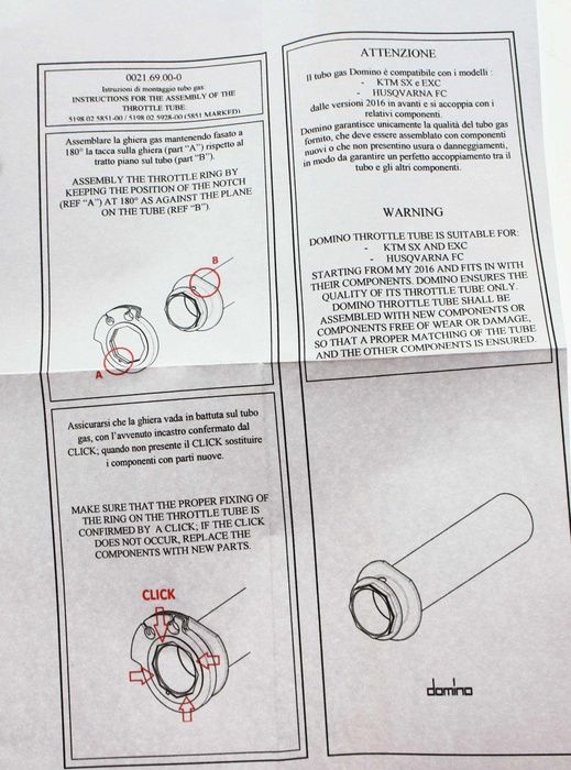 Domino Rollgas Tube von Ersatz für ODI - geeignet für normalen Griff.