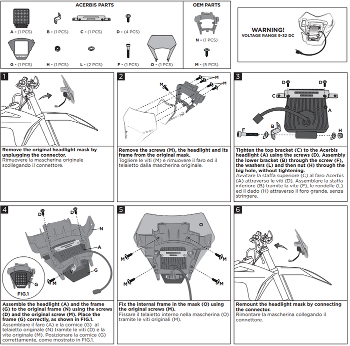 Acerbis VSL LED HEADLIGHT fits to GASGAS EC 2024 >