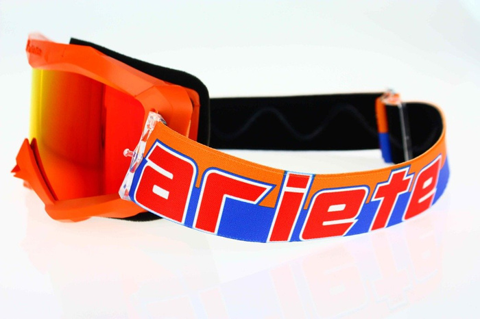 Brille Ariete Verspiegelt Radium Motocross Enduro orange 100 % Made in Italy