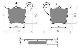 KH346 Brake pads GOLDfren 176 e.g. rear Honda