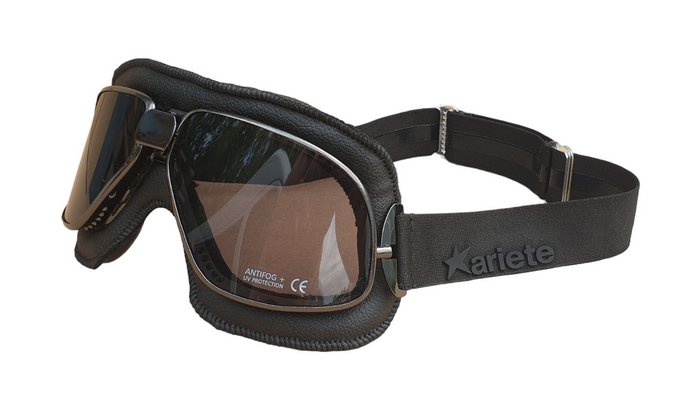 Brille Ariete Naturleder Cafe Racer Braun Oldtimer Cabrio 100 % made in Italy