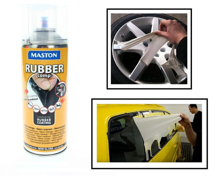 Maston Spray Sprühfolie Flüssiggummi Felgenfolie 400ml Farbe gelb FLUO yellow