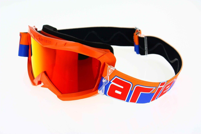 Brille Ariete Verspiegelt Radium Motocross Enduro orange 100 % Made in Italy