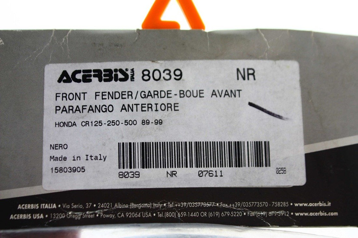 NEW front fender Kotflügel Acerbis year prod.1997 Honda CR 1989-1999 Vintage