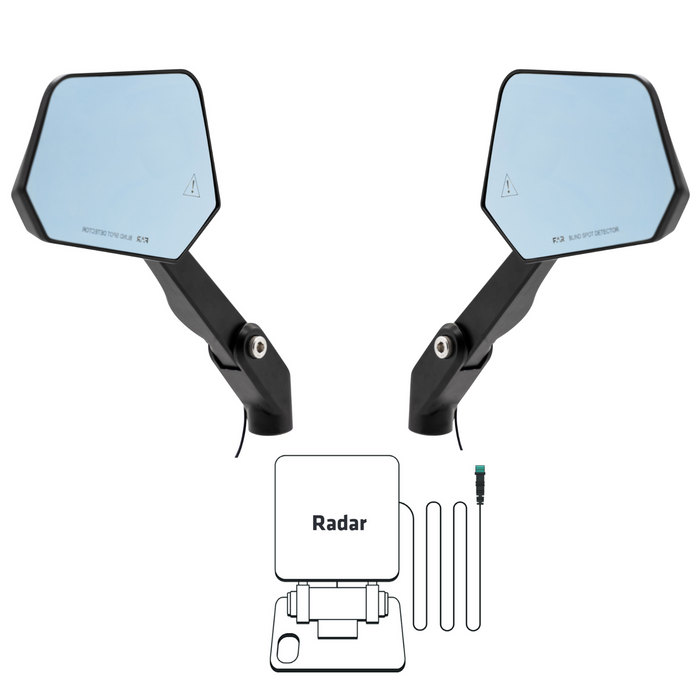 FAR motorcycle mirror with blind spot detector