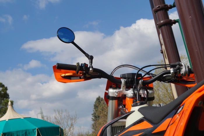 Set 2x FAR folding mirror for motorcycles, anti-glare, carbon right/left