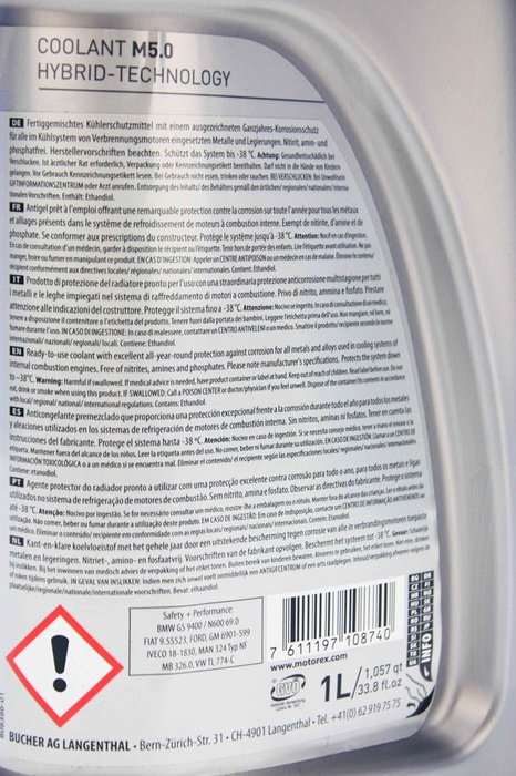 Motorex Coolant M5.0 ready to use / 1L