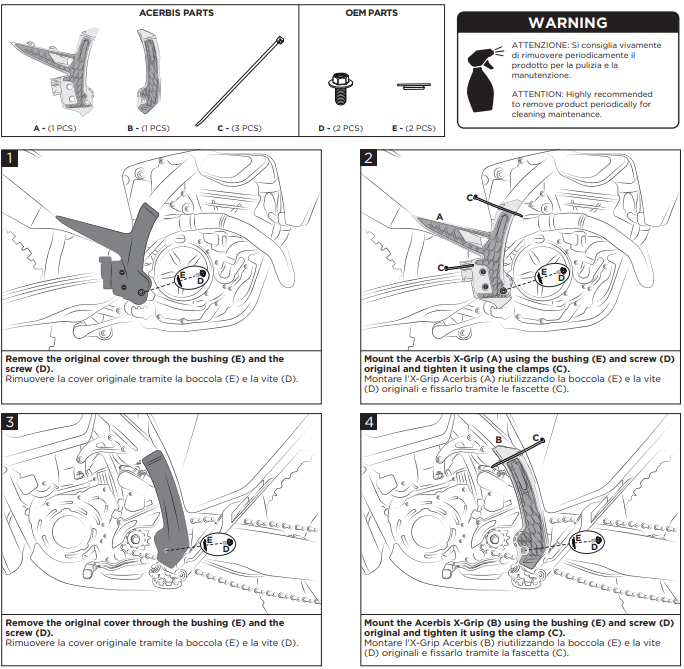 Acerbis Rahmenprotektor X-Grip fits to GAS GAS EC MC 2024>