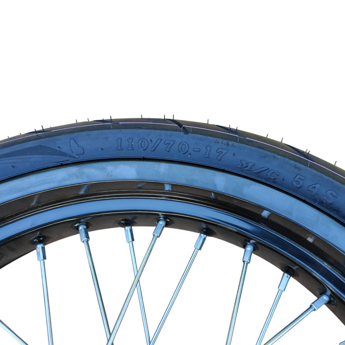 JML EN Supermoto wheel set 17" with road-approved tires