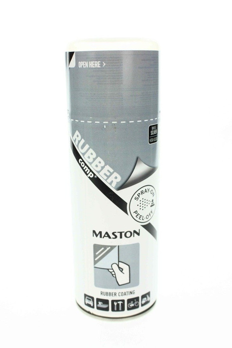 Maston Spray Sprühfolie Flüssiggummi Felgenfolie 400ml Silber polierter Rand