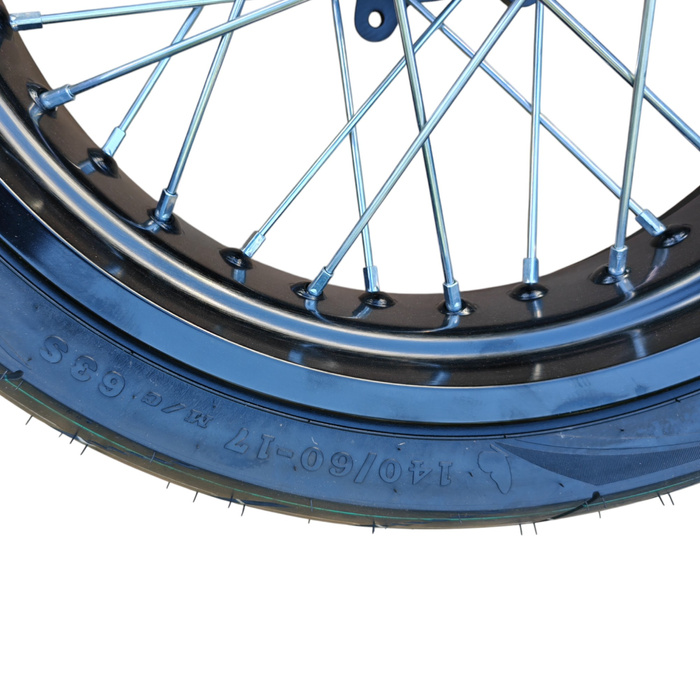 JML EN Supermoto wheel set 17" with road-approved tires