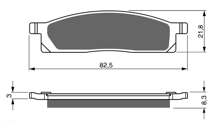 KH119 Bremsbeläge GOLDfren 034 Ersatz: SBS 589, EBC FA119, Ferodo FDB2015