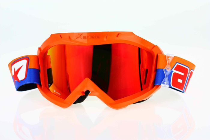 Brille Ariete Verspiegelt Radium Motocross Enduro orange 100 % Made in Italy