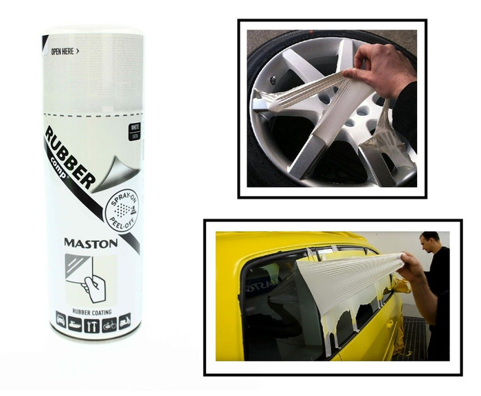 Maston Spray Sprühfolie Flüssiggummi Felgenfolie Rubber Comp Farbe weiss white