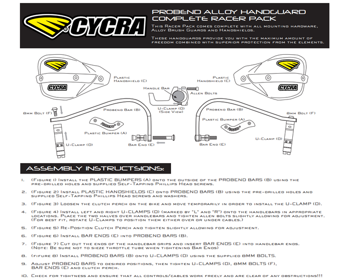 Rausverkauf Handschutz Cycra PROBEND CRM OHNE KLEMMEN, FACTORY EDITION