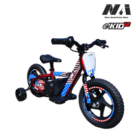 NAI e-KID 12 Elektromotorrad für Kinder, 12" Räder mit Seitenrädern