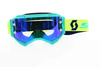 RAUSVERKAUF Brille Scott Fury blaugrün und neon gelb Motocross Enduro Downhill NEU 2020