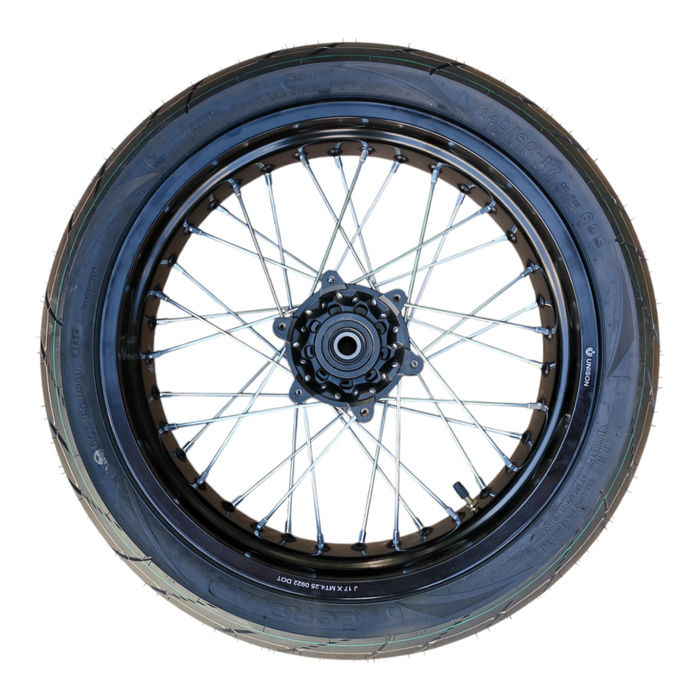 JML EN rear Supermoto wheel 140/60-17 with road-approved tire
