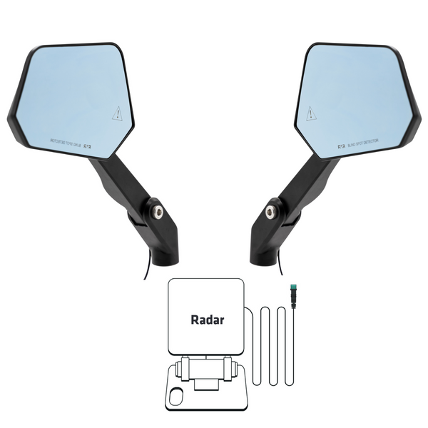 FAR motorcycle mirror with blind spot detector