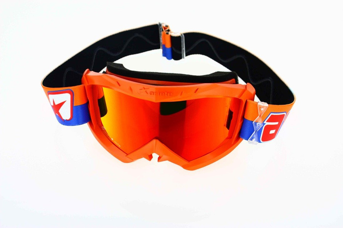 Brille Ariete Verspiegelt Radium Motocross Enduro orange 100 % Made in Italy