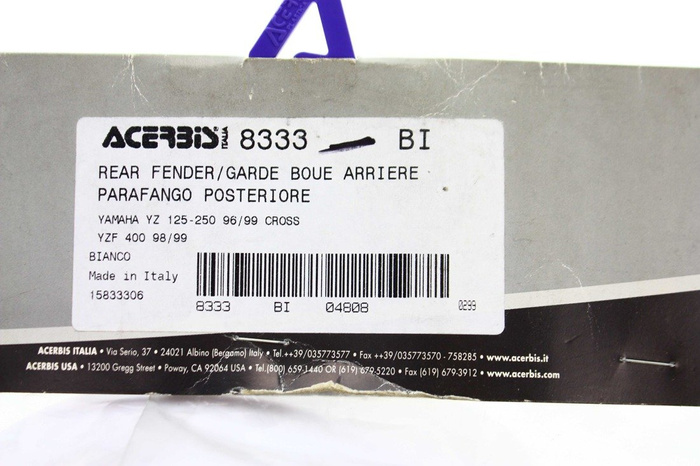 NEW rear fender Kotflügel Acerbis year prod.1996 VINTAGE Yamaha YZ 125 1996
