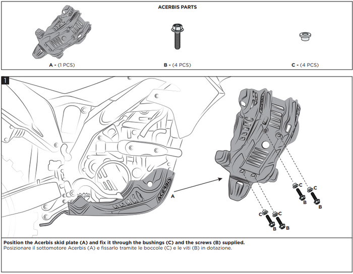 Acerbis Skid plate fits to KAWASAKI KX 250 X 300 X ENDURO 2025