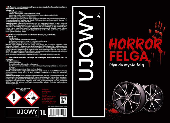 Ujowy rim cleaner HORROR FELGA 1L