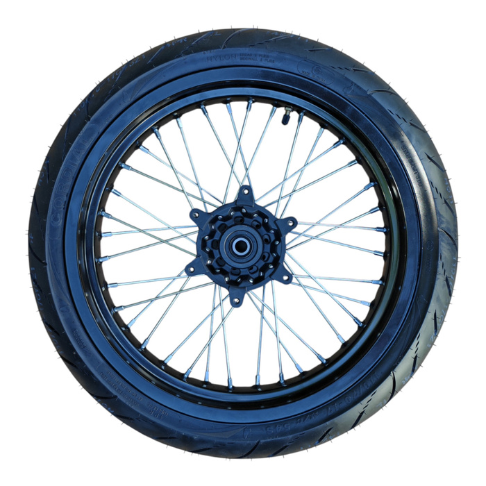 JML EN front Supermoto wheel 110/70-17 with road-approved tire