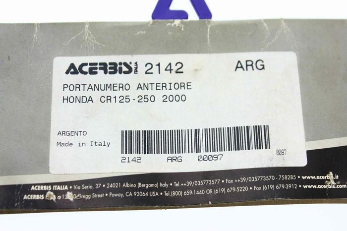 NEW front number plate Acerbis year prod.1999 Honda CR 1998-2002 Vintage